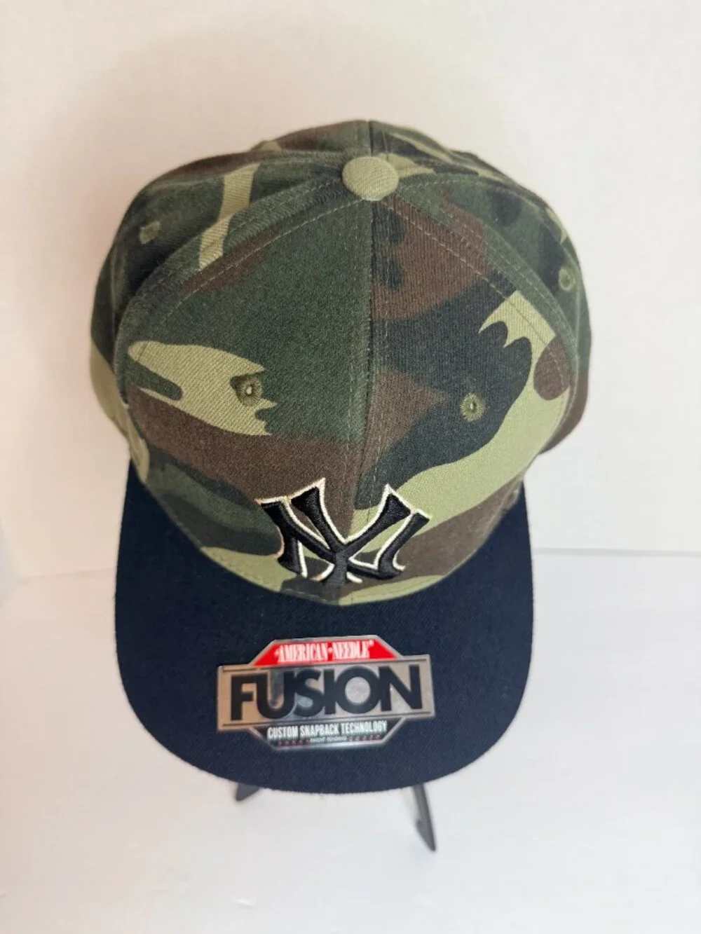 American Needle Cooperstown Collection NY Yankee Hat Cap SnapBack Wool Camo Mens